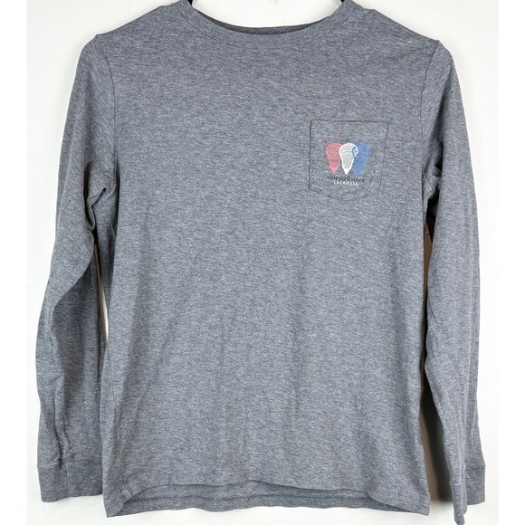 Vineyard Vines Other - Vineyard Vines Boys Grey Lacrosse Long Sleeve Shirt Tee, Medium